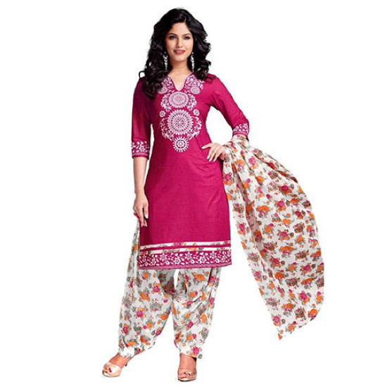 Ladies Cotton Floral Print Straight Suit