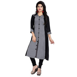 Women Solid Cotton Rayon A-line Kurta