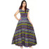 Multi-Coloured Long Striped Maxi Dress